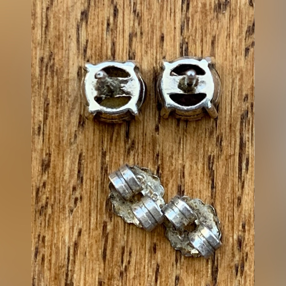 Sterling Silver Amethyst Stud Earrings View 5